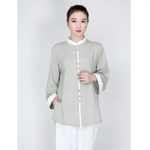 闪电客太极服女装2022新款高端改良棉麻亚麻太极拳练功服装休闲夏春秋