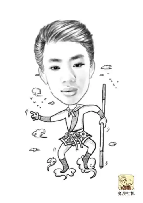 简笔画人物大背头