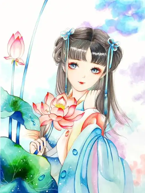 马克笔手绘古风漫画步骤图