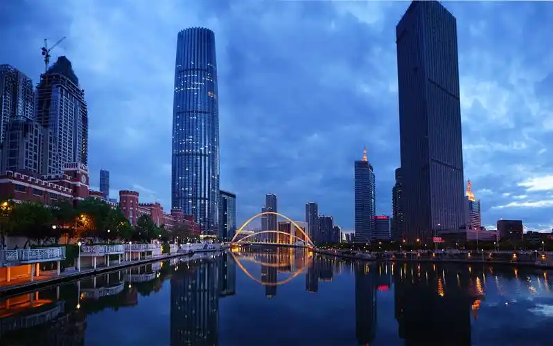 一组天津夜景照片