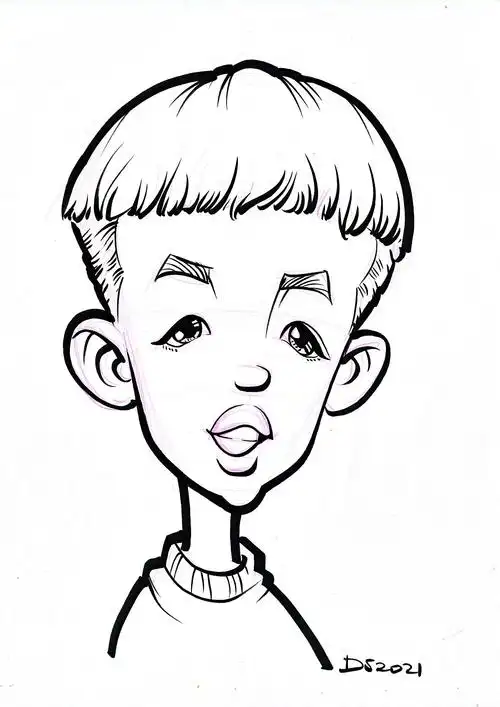 漫画作品似颜绘手稿线描漫像简笔肖像漫画大叔漫画王西振似颜绘线描