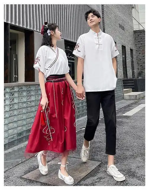 班服高中生夏季汉服套装风女裙子夏装短袖学院风毕业校服定制黑色半身