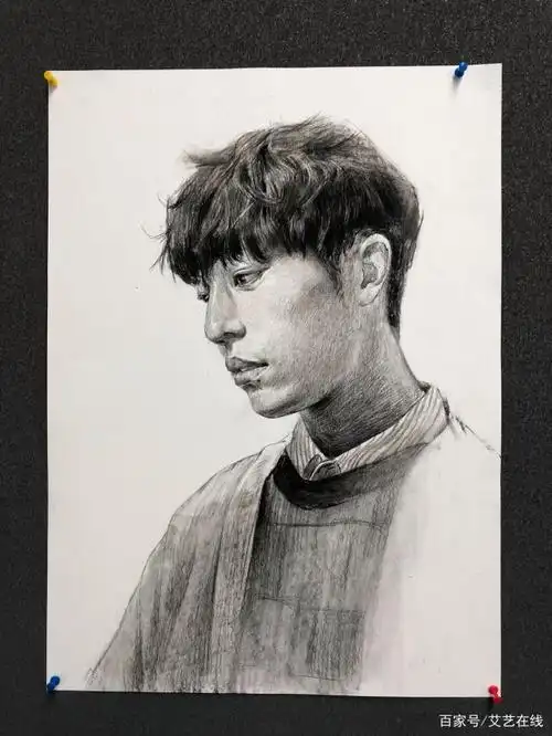 素描人像刻画之肖战作画步骤详解,肖战的粉丝们都说画得真帅