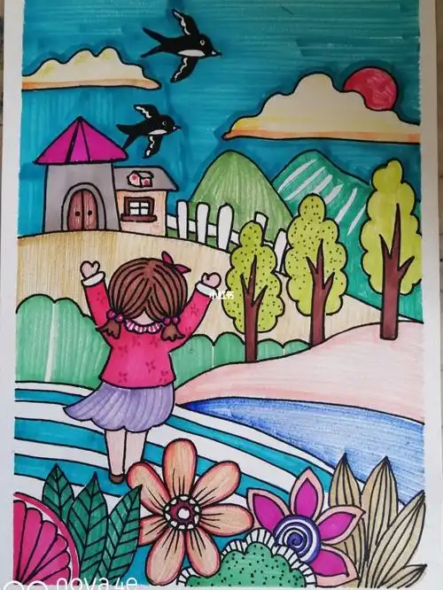 春天的故事58岁创意画