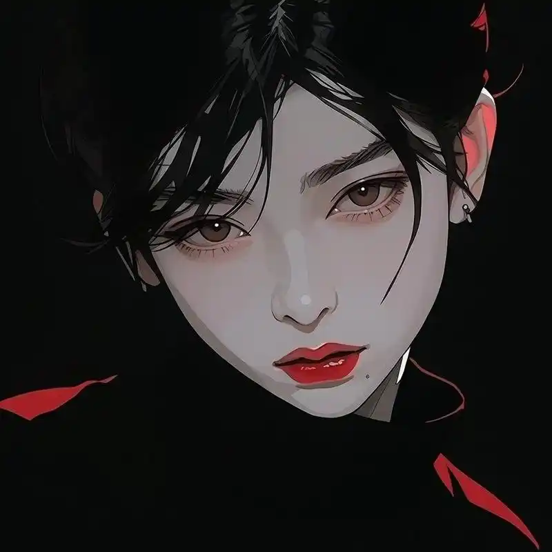 女生禁欲系高冷黑色氛围感头像 图二短发绝了,图一是把之前网上看到的