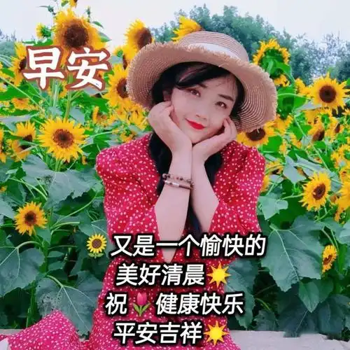 早上好问候美女动画表情图片,创意唯美夏日早安问候祝福美女图片带字