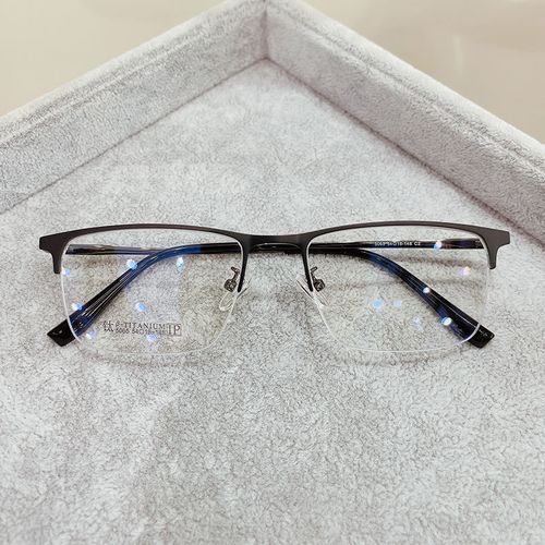 纯钛近视眼镜男可配有度数商务超轻舒适半框黑色眼镜框散光近视镜