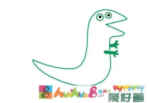 小恐龙阿贡简笔画一步一步画