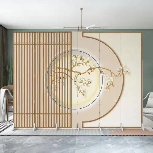 复古屏风背景墙