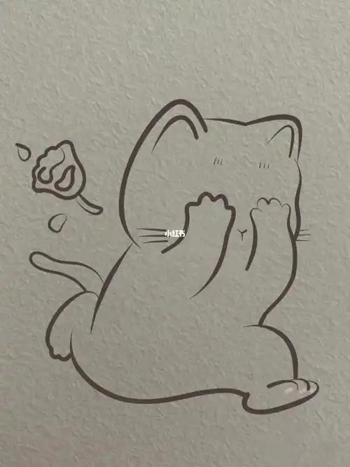 每日简笔画47害羞的猫猫
