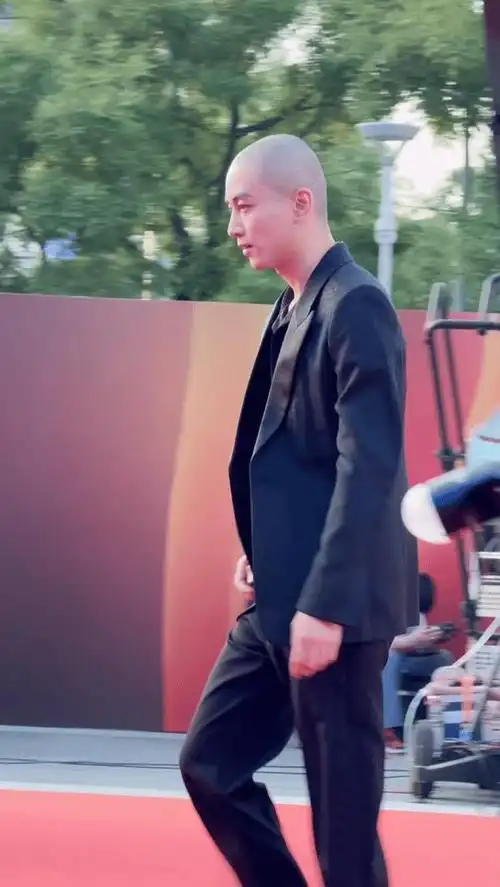 北京这天,被"光头造型"走红毯的陈晓惊艳,有颜任性却惊艳全场
