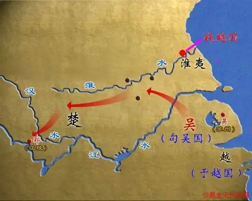 周朝版图之吴攻楚越淮夷公元前506年