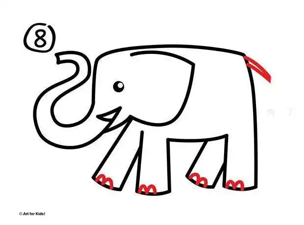 幼儿园简单的小动物简笔画系列大全之可爱的大象