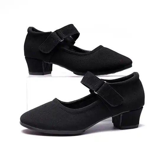 妈妈跳舞鞋成人四季舞蹈鞋老北京布鞋大冬东女鞋牛津布黑色平纹布面35