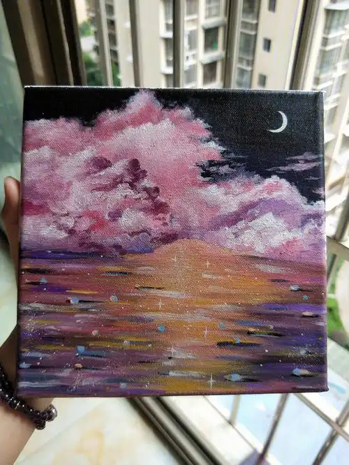 丙烯画云朵梦幻浪漫家中装饰物