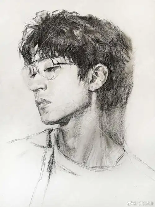 你们要的王俊凯素描头像高清步骤图@tfboys-王俊凯#王俊凯#@王俊凯