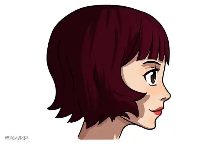 短发小女孩侧脸怎么画