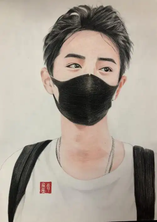 肖战 魏无羡 陈情令 彩铅 人物 手绘|纯艺术|绘画|欧气肖福宝 - 临摹