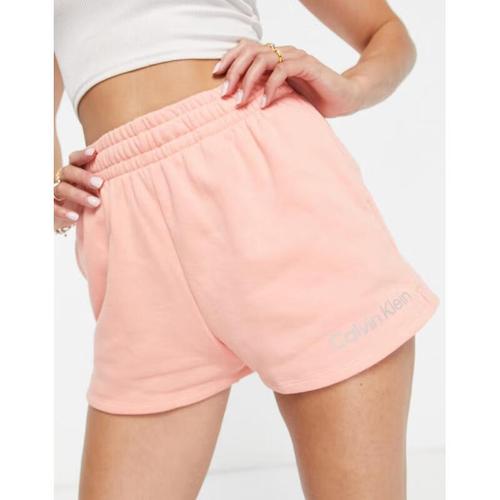 calvin klein 短裤女士奢侈品 co-ord 比赛针织徽标粉色短裤 blooming