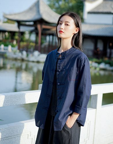 时尚棉麻太极服女上衣中国国风春秋太极拳练功太极服