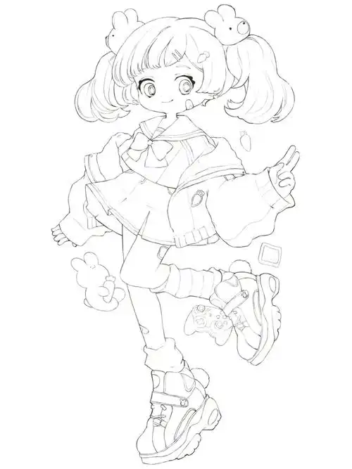 四月打卡一张q版线稿