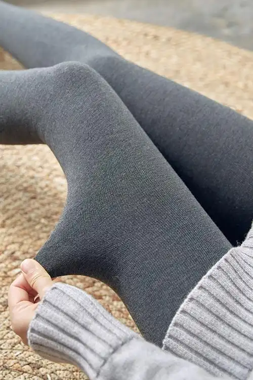 厚丝袜加绒灰色日系竖条纹全棉打底裤显瘦防勾丝踩脚加厚外穿打底袜冬