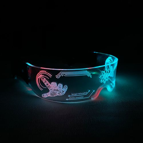 led未来科技蹦迪七彩闪光太阳眼镜赛博朋克太阳眼镜