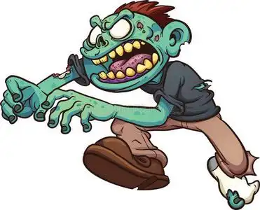 卡通僵尸在跑照片