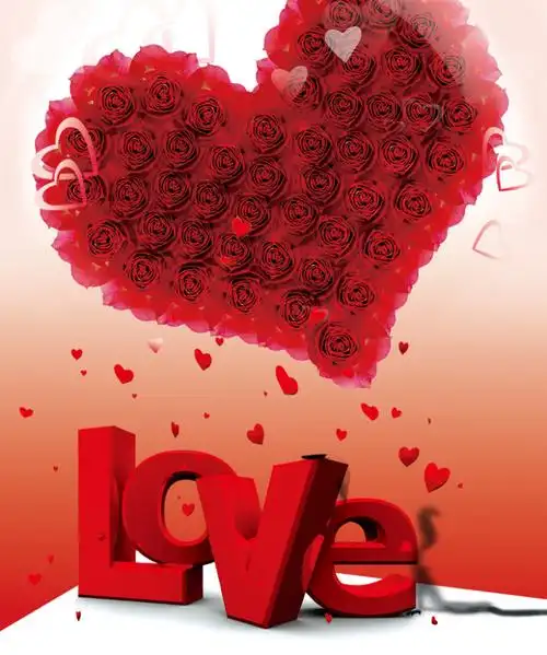 情人节甜蜜蜜爱浓浓海报背景素材