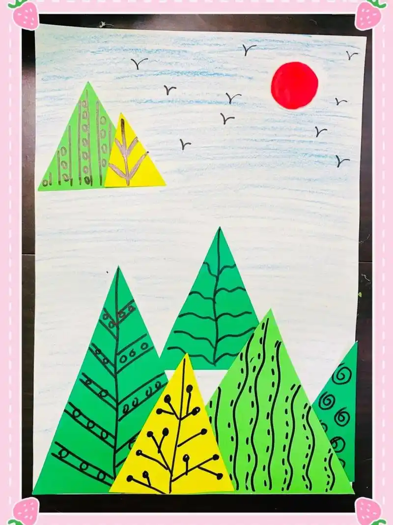 小班创意美术|线条画 《春日小树林》 活动目标: 16615尝试用长短