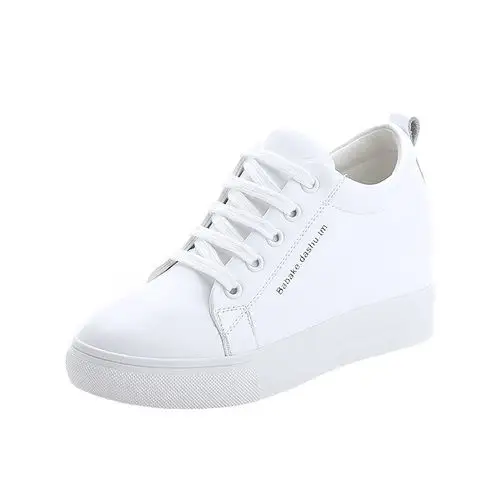 网红小白鞋女孩厚底单鞋透气白色厚底学生鞋子小童运动鞋防滑_不打折