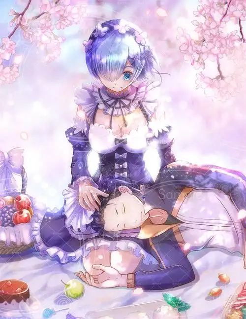 re:从零开始的异世界生活原创同人插画蕾姆与菜月昴