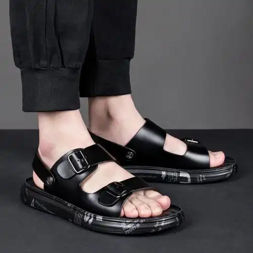 凉鞋男夏季新款外穿拖鞋两用休闲沙滩时尚乳胶垫软透气越南鞋