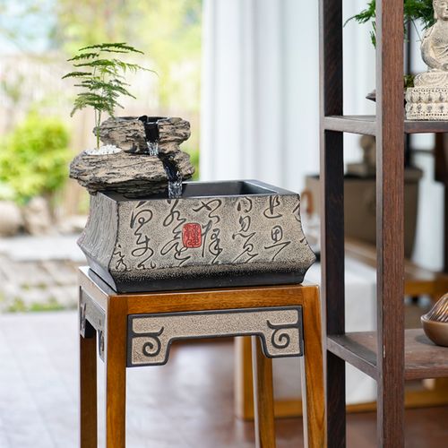 汉韵堂中式桌面流水摆件创意办公室鱼缸茶台室内小型假山水景喷泉装饰