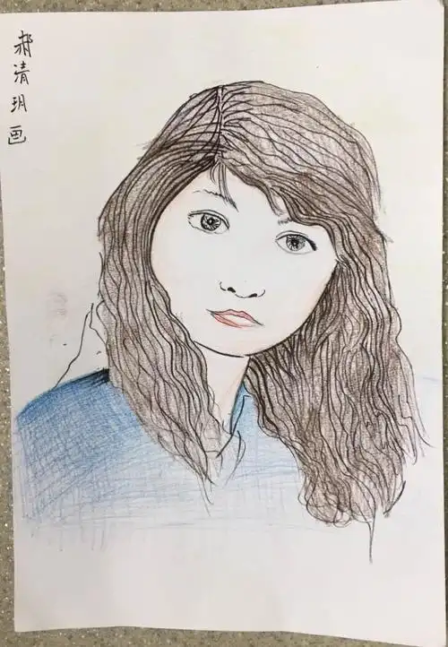 一师附小毕业生为老师画的肖像作品