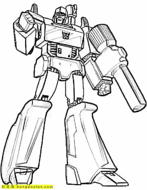 11张汽车人变形金刚卡通涂色图片-红豆饭小学生简笔画大全