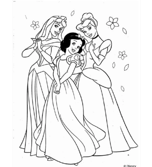 迪士尼公主涂色可直接打印