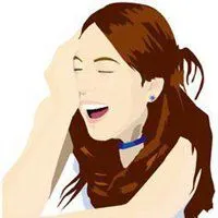 咧嘴大笑的女生动漫头像点击鼠标右键下载