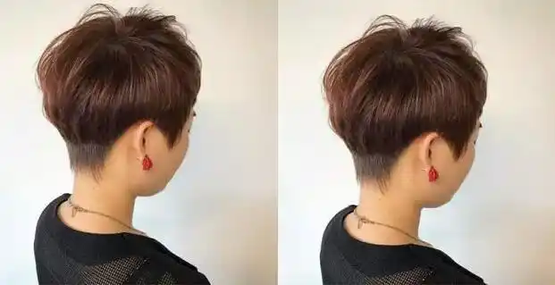 女生马尾发型两边剃光图片后面剃掉的女生短发发型图