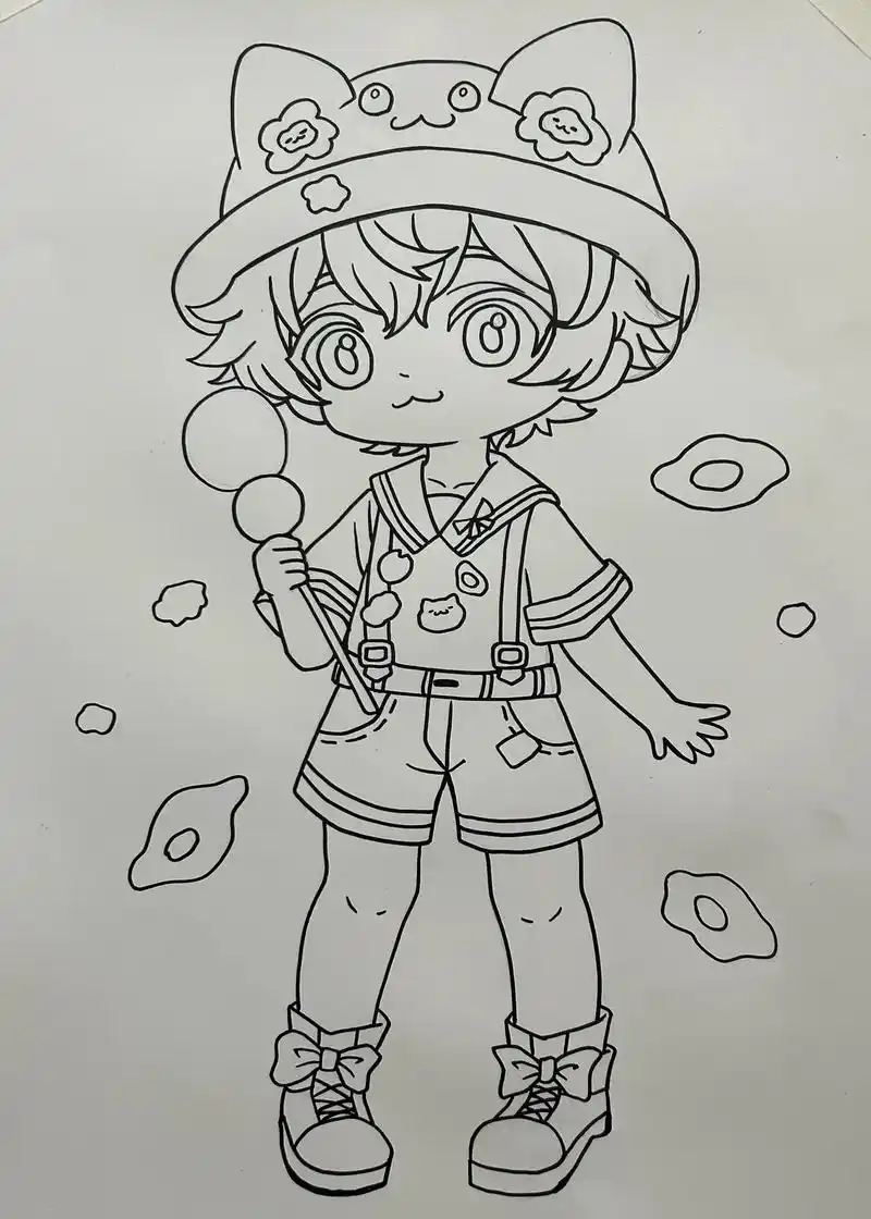 棒棒糖男孩.#马克笔手绘 #一起学画画 #q版人物 #画画打 - 抖音