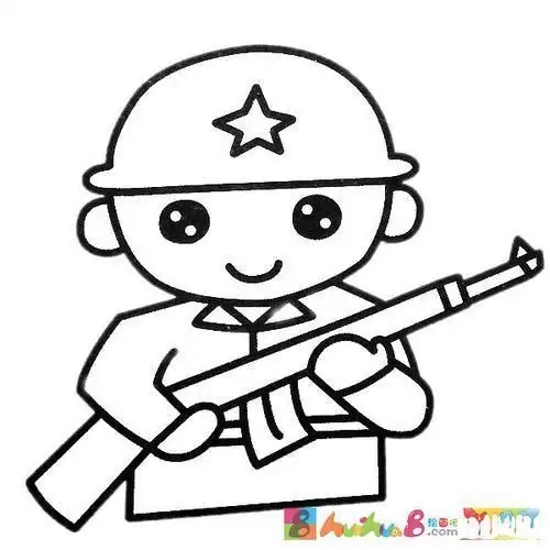 简笔画军人简笔画可爱