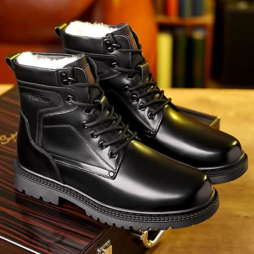 男真皮纯羊毛高帮特种兵冬季保暖棉靴增高男靴3513巡洋舰军勾棉鞋