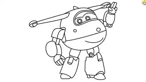 超级飞侠飞机乐迪的彩色画