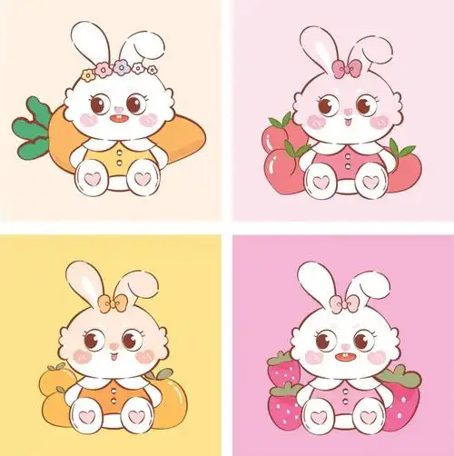 蜜糖兔ip可授权卡通形象设计可爱插画