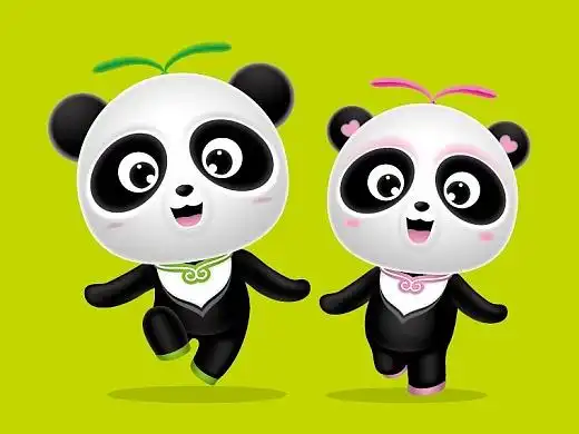 深圳康康品牌吉祥物设计-萌芽幼儿园-卡通熊猫