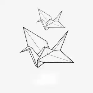 简约黑白千纸鹤纹身手稿图片2020-12-24 11:37:39