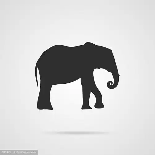 大象的灰色剪影