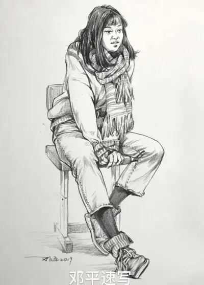 速写素材.邓平.图源微博.