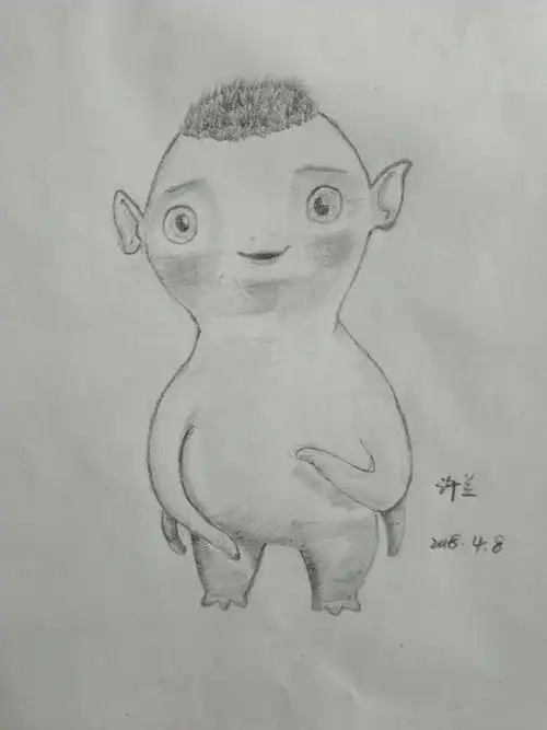 自由手绘# 今天的作业,可爱的胡巴!