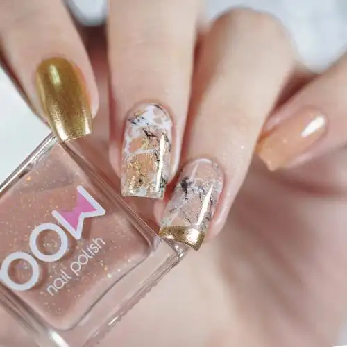 不用晕染的大理石纹美甲指甲油